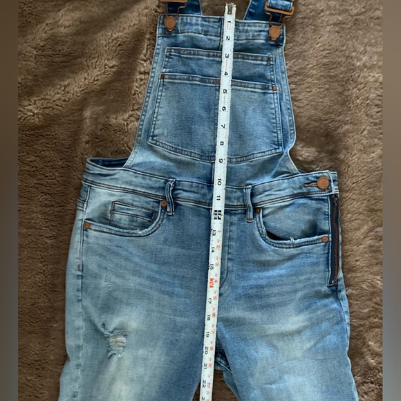 Blank NYC Blue Distressed Denim Overalls - Picture 15 of 16